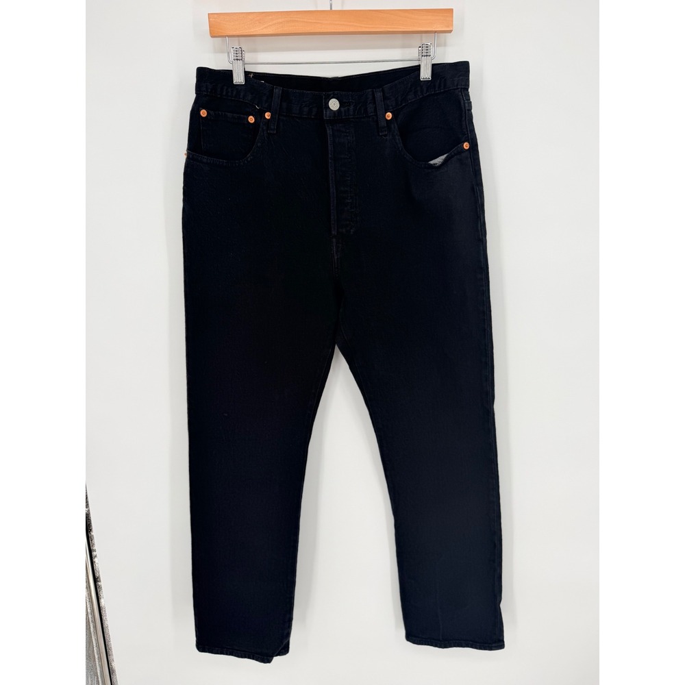 Levis 501 Original Fit Black‎ Straight Leg Button Fly Jeans Mens W32 L28